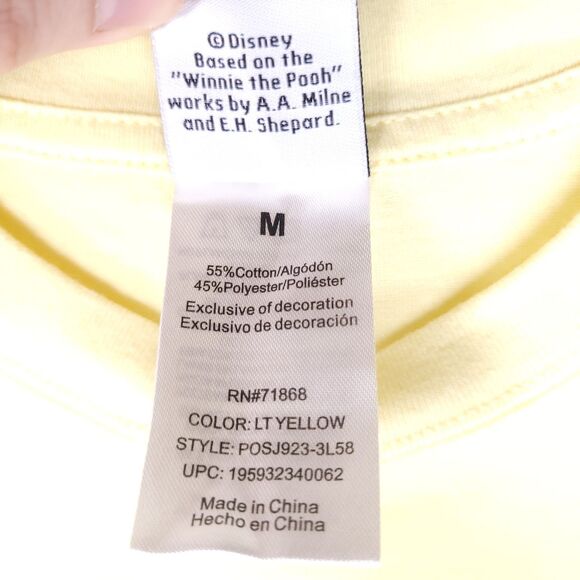 Winnie The Pooh T Shirt Medium Yellow Crochet Flower Eeyore Tigger - Picture 10 of 11